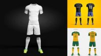 4688+ Men’s Full Soccer Kit PSD Mockup Half Side View Advanced and Editable PSD Template Free