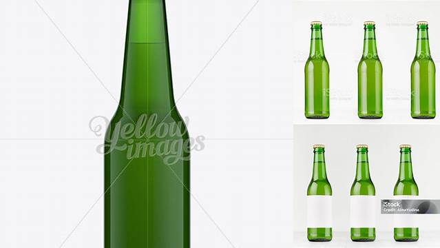 4695+ 330ml Longneck Green Glass Bottle Mock-up Download Free