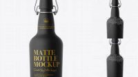 4697+ Black Matte Beugel Bottle PSD Mockup Front View Unique High-Resolution PSD