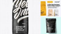 4698+ 1000g Glossy Coffee Bag PSD Mockup Front View Download Now Free PSD Template