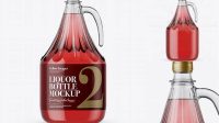 4698+ 3L Clear Glass Pink Liquor Bottle With Handle PSD Mockup Free Graphic Design Mockup File