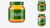 4700+ Baby Apple Juice Small Jar PSD Mockup High-Angle Shot Free Graphic Mockup PSD