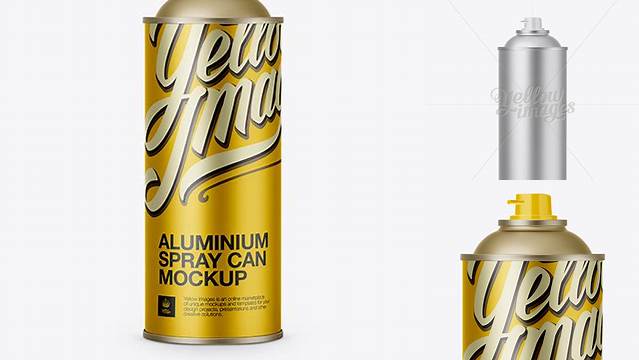 4702+ Aluminium Sprayer Bottle Whithout Cap PSD Mockup Front View Modern Design PSD Resource Free Download