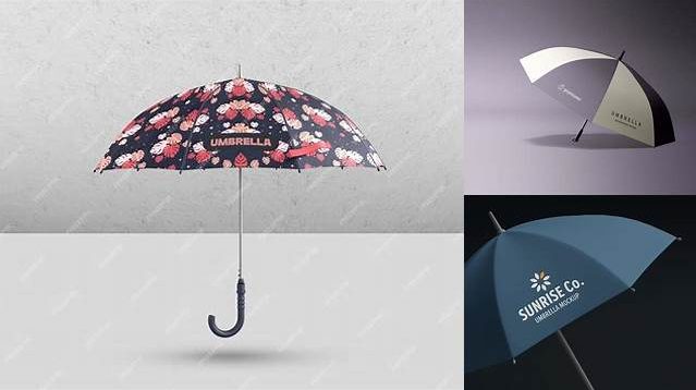 4703+ Open Umbrella PSD Mockup Front View Editable and Customizable PSD