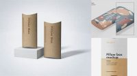 4704+ Kraft Pillow Box PSD Mockup Top View Smart Layer Mockup Free