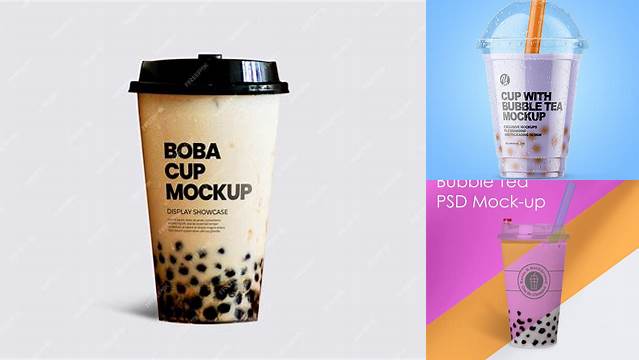 4710+ Mockup Cup Boba Best Free Mockup PSD