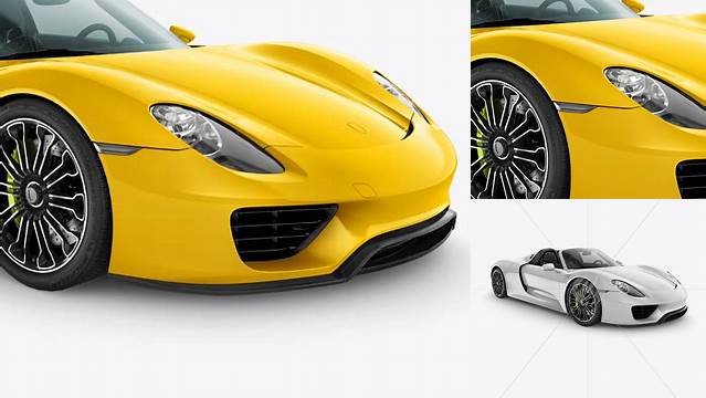 4710+ Porsche 918 Spyder PSD Mockup Half Side View Professional Quality PSD Freebie