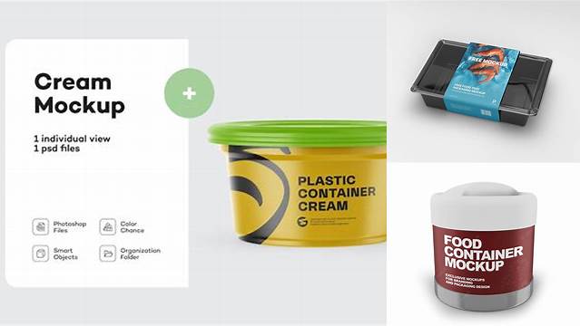 4711+ 200g Plastic Food Container PSD Mockup Layered Photoshop Template