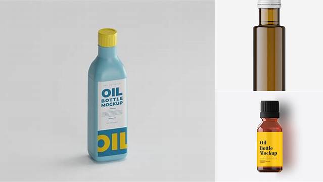 4711+ Matte Small Oil Bottle PSD Mockup High Resolution