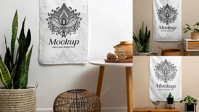 4714+ Home Decor Wall Tapestry PSD Mockup Editable Mockup PSD