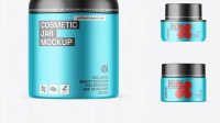 4719+ Matte Metallic Cosmetic Jar PSD Mockup High-Angle Shot Free Design Resource