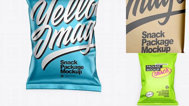 472+ Matte Metallic Snack Package PSD Mockup Half Side View High-Resolution PSD Download