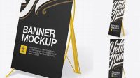 472+ X Banner PSD Mockup Half Side View Creative Layered Mockup Freebie