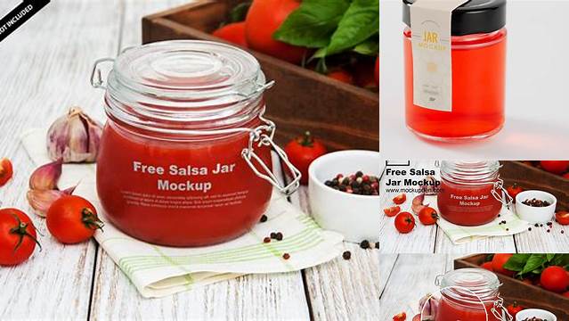 4726+ Salsa Jar Mockup Downloadable PSD Design Template