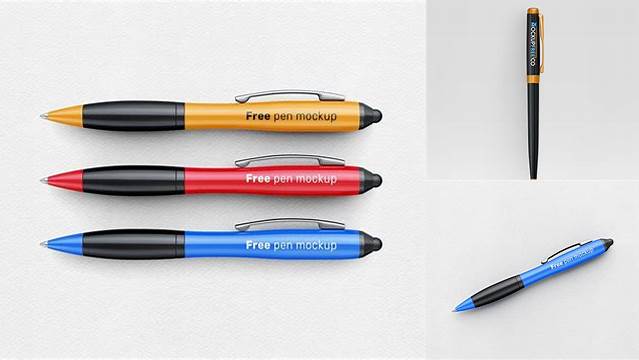 4728+ Click Pen PSD Mockup Top View Free Creative Design