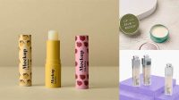 4729+ Metallic Lip Balm PSD Mockup High-Quality Editable PSD