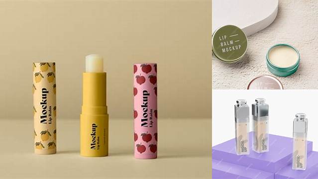 4729+ Metallic Lip Balm PSD Mockup High-Quality Editable PSD