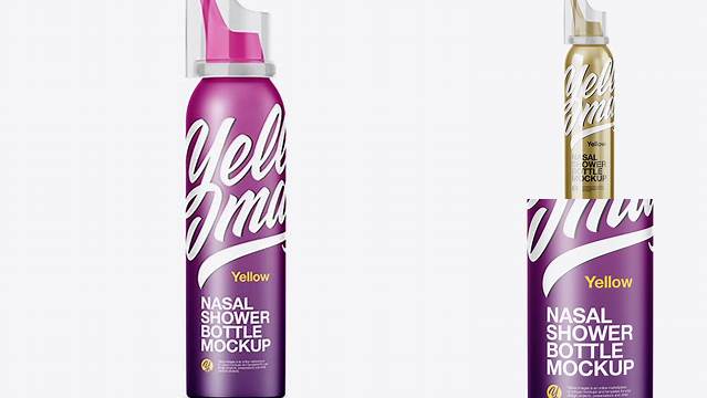 4730+ Nasal Shower Metallic Bottle PSD Mockup Free PSD for Designers