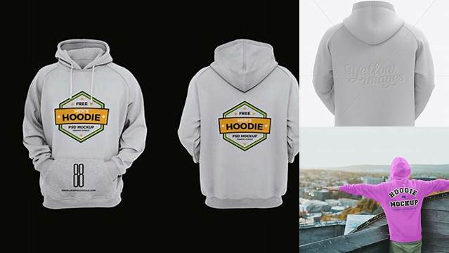 4732+ Men's Hoodie Back View HQ PSD Mockup Exclusive Free Photoshop Mockup