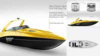 4732+ Sea Chaser Sport Boat PSD Mockup Top View Layered PSD for Easy Editing