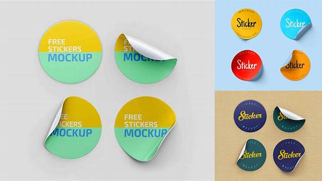 4739+ Round Sticker Mockup Psd Free Download Include TIFF