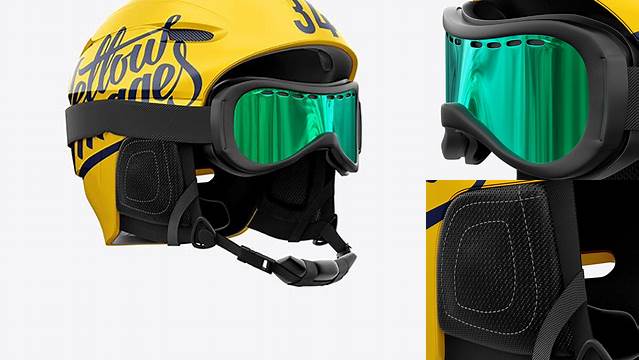 4739+ Ski Helmet PSD Mockup Right Half Side View Advanced Editable Template Free