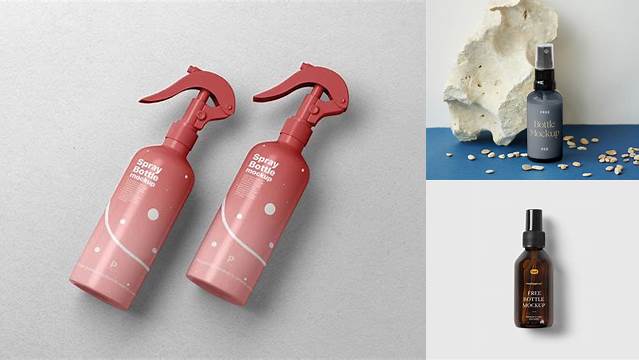 474+ Lying Spray Bottle PSD Mockup Top View Free Download Design Mockup