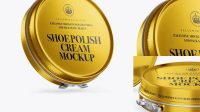 4742+ Metallic Shoe Polish Cream Jar PSD Mockup Exclusive and Stylish Design PSD