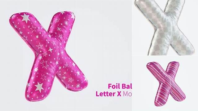 4743+ Letter X Foil Balloon PSD Mockup Unique High-Resolution Design Freebie