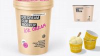 4744+ Kraft Paper Ice Cream Cup PSD Mockup High-Resolution Graphic