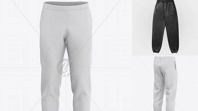 4744+ Men's Cuffed Sweatpants PSD Mockup Front View Free Mockup Templates