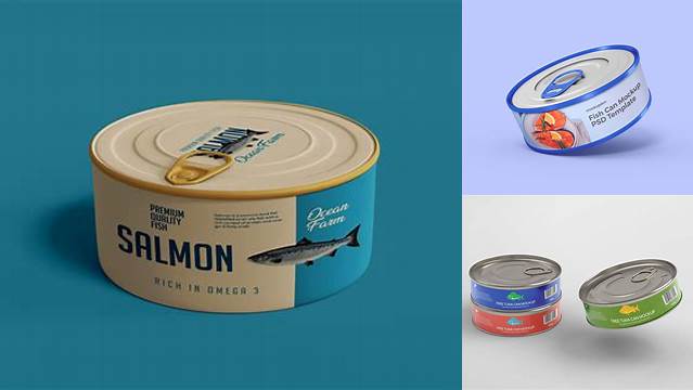 4746+ 150g Fish Can PSD Mockup Editable Graphic Free PSD