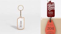 4746+ Rectangular Keyring PSD Mockup Front View Exclusive Free Creative Mockup File