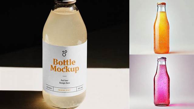 4748+ Clear Glass Bottle With Soft Drink PSD Mockup Versatile Photoshop File