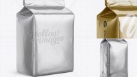 4752+ Metallic Paper Flour Bag PSD Mockup Halfside View Eye-Level Shot Download Professional PSD