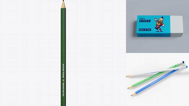 4753+ Hexagon Pencil with Eraser PSD Mockup Top View Premium Freebie for Designers