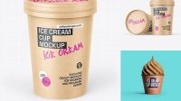 4753+ Kraft Ice Cream Cup PSD Mockup High-Quality PSD Files