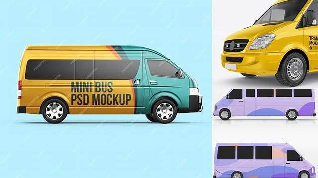 4753+ Minibus PSD Mockup Left Half Side View Free Graphic Design Resource