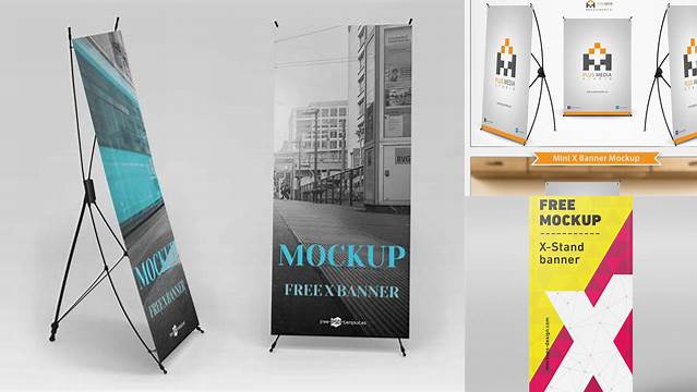 4757+ Mini X Banner Mockup Free High-Resolution PSD Download