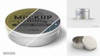 4763+ Metal Round Tin Box PSD Mockup Front View High-Angle Shot Download Now Free PSD Template