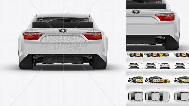 4767+ Nascar Camry Back view PSD Mockup Smart Editable Design Mockup