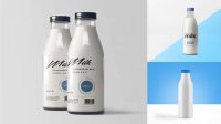 477+ Clear Glass Bottle with Milk PSD Mockup Smart Editable Design Mockup