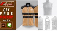 4770+ Men’s Cycling Vest PSD Mockup Back View High-End Layered Mockup Free