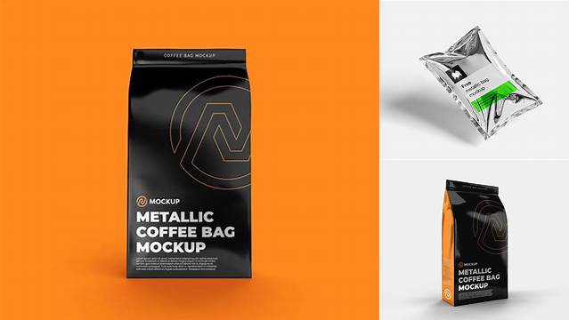 4772+ Metallic Bag PSD Mockup Front View Exclusive Editable PSD File