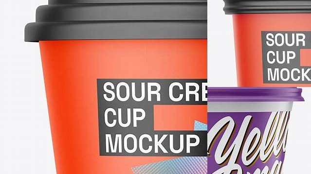 4773+ Matte Sour Cream Cup PSD Mockup Unique Free Photoshop Files