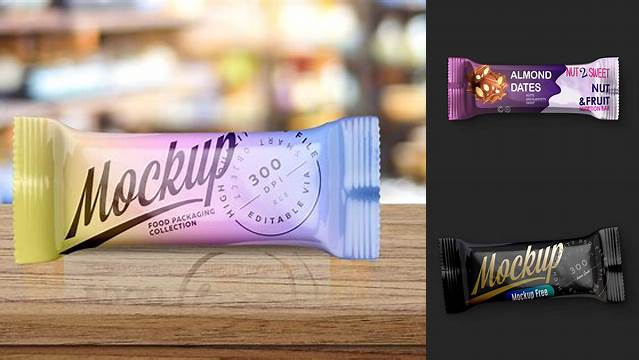 4775+ Glossy Snack Bar PSD Mockup Front View Free PSD for Creatives