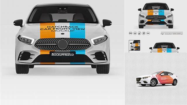 4779+ Hatchback 5-doors PSD Mockup Front View Digital Resource Free Download