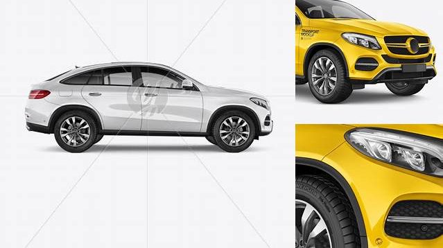 478+ Mercedes-Benz GLE Coupe 2016 PSD Mockup Half Side view High-Quality Digital Mockup Resource