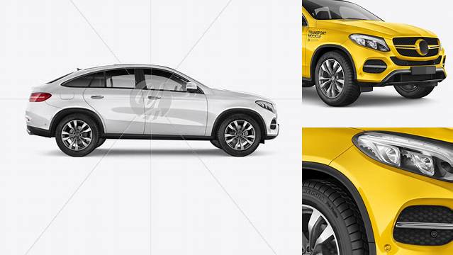 478+ Mercedes-Benz GLE Coupe 2016 PSD Mockup Half Side view High-Quality Digital Mockup Resource