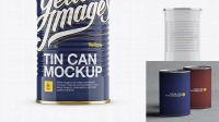 478+ Tin Can with Metal Rim PSD Mockup Front View Easy-to-Use PSD Template